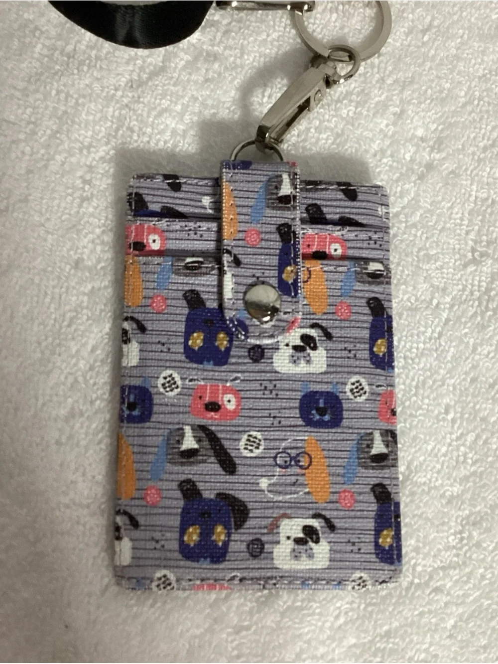 Super Cute Puppy Dog Car ID Wallet with Lanyard Keychain